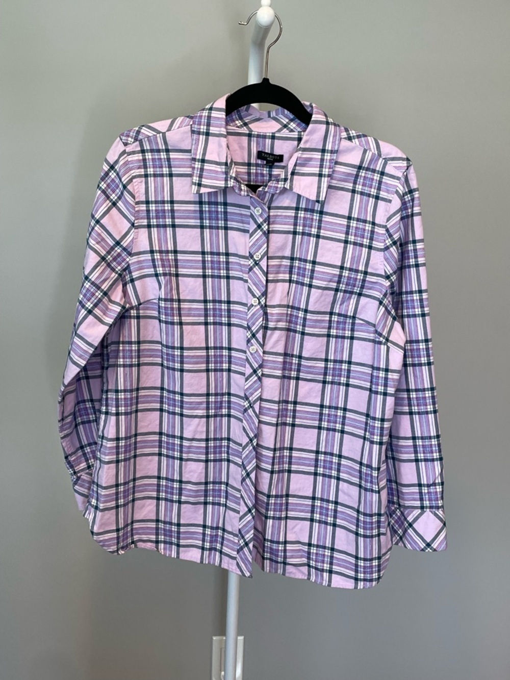 Talbots Purple and Navy Plaid Button-Down Shirt
